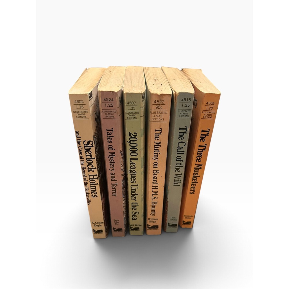 Vintage Moby Books Illustrated Classic Editions Paperbacks Set of 6